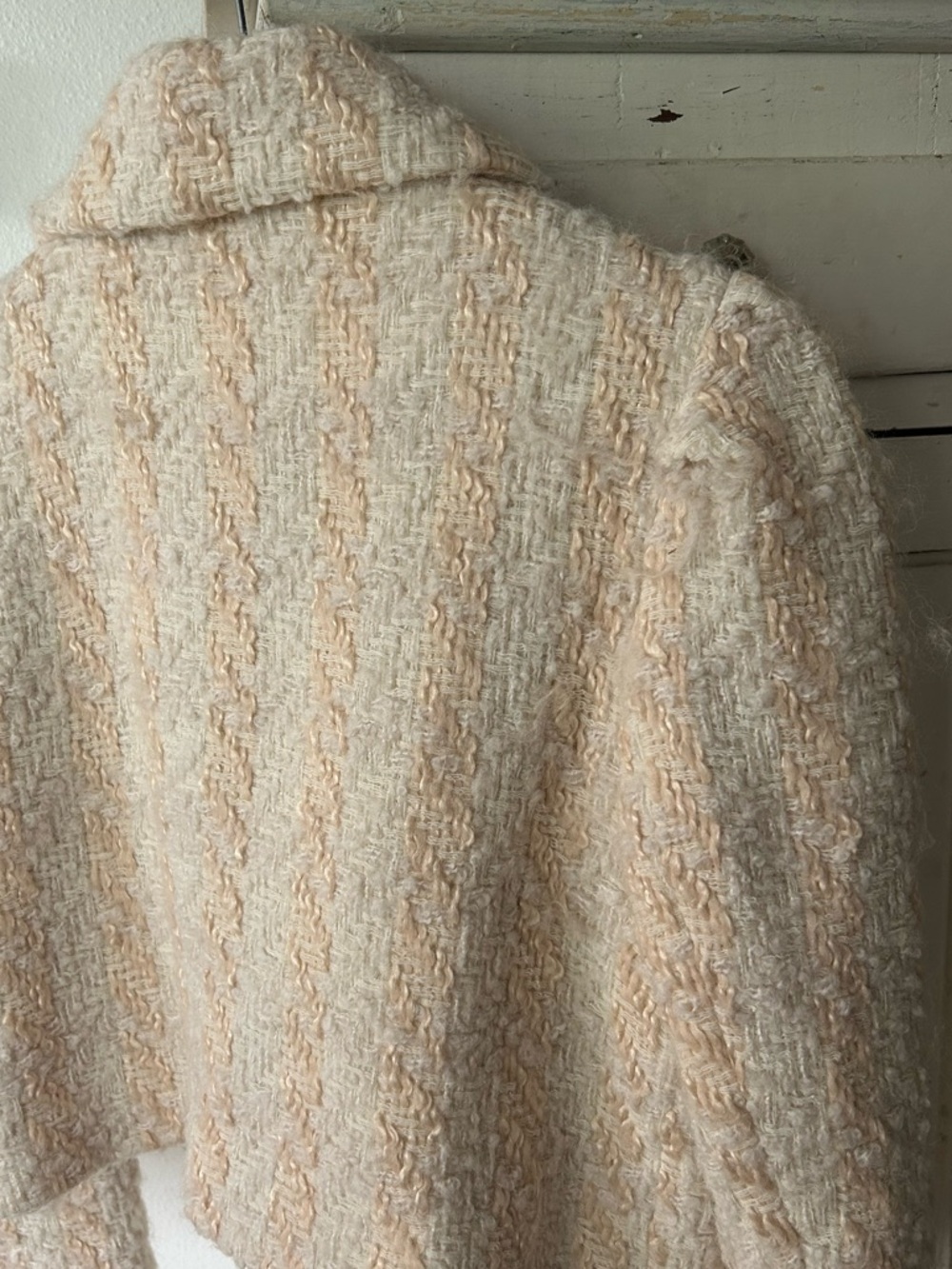 LoveShackFancy | Women’s ‘Harvest White’ Tweed Pearl-Button Cropped Jacket Sz 12 - Picture 6 of 16